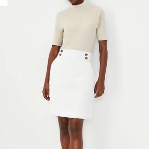 Ann Taylor Tweed Button Waist Skirt